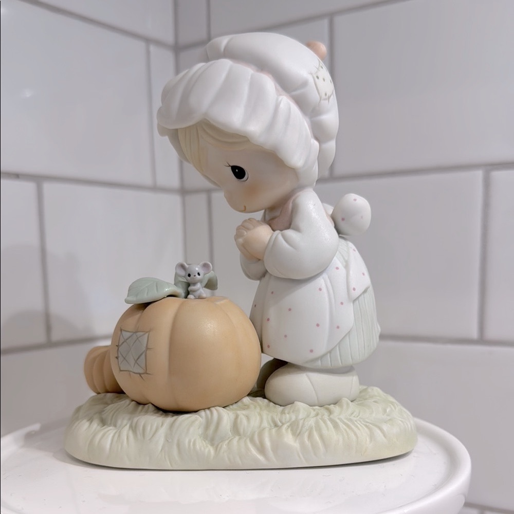 Precious Moments Figurine | Vintage 1988 | “October” | Girl with Pumpkin